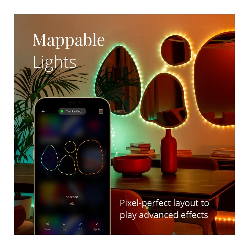 Twinkly  - Striscia LED RGB dimmerabile per esterni 400xLED 20m IP44 WiFi