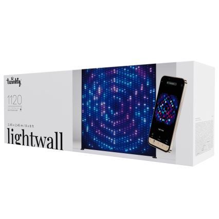 Twinkly - Rideau de Noël extérieur LED RGBW dimmable LIGHTWALL 1120 LEDs 2,6x2,7 m IP44 Wi-Fi + Dongle Musique