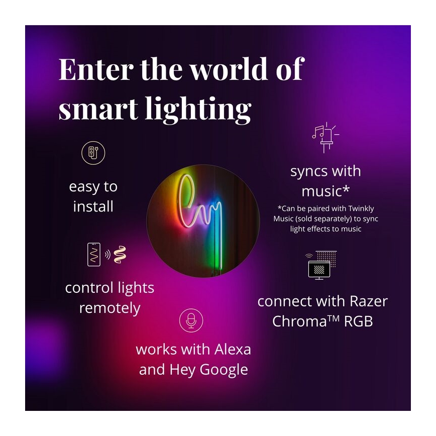 Twinkly - Dimmbarer LED-RGB-Streifen FLEX 200xLED 2 m Wi-Fi
