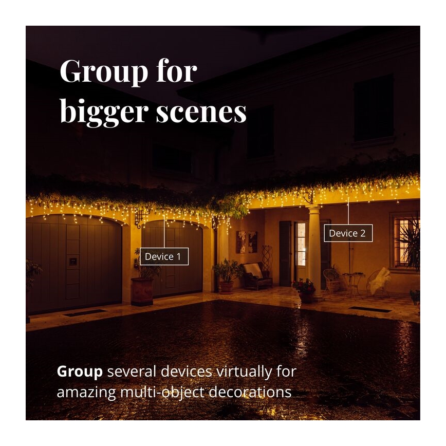 Twinkly - LED Dimmerabile per esterni Tenda natalizia ICICLE 190xLED 11,5m IP44 Wi-Fi
