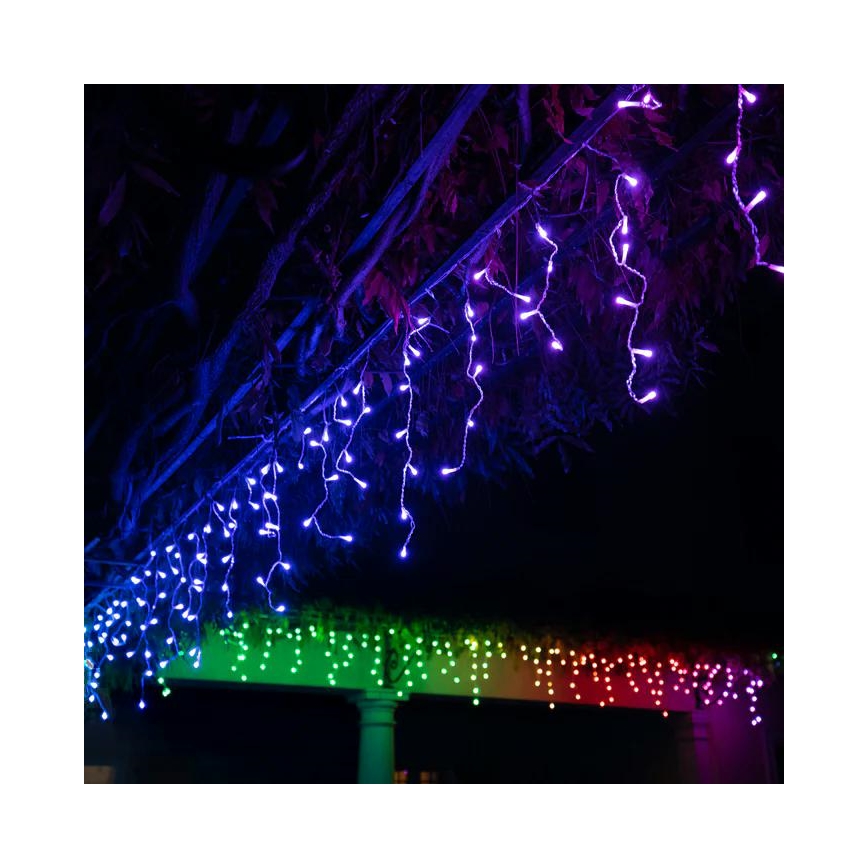 Twinkly - LED RGBW Dimmerabile per esterni Tenda natalizia ICICLE 190xLED 11,5m IP44 Wi-Fi