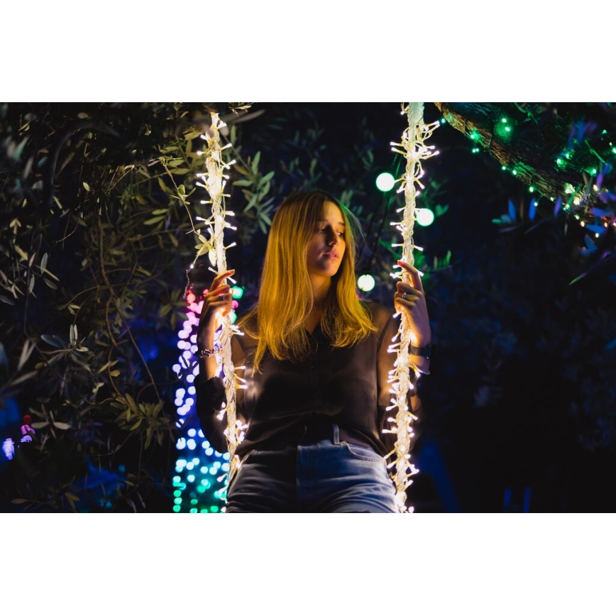 Twinkly - LED RGBW Dimmerabile per esterni Tenda natalizia ICICLE 190xLED 11,5m IP44 Wi-Fi