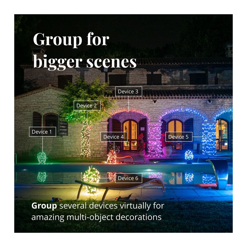 Twinkly - LED RGBW Dimmerabile per esterni Tenda natalizia ICICLE 190xLED 11,5m IP44 Wi-Fi