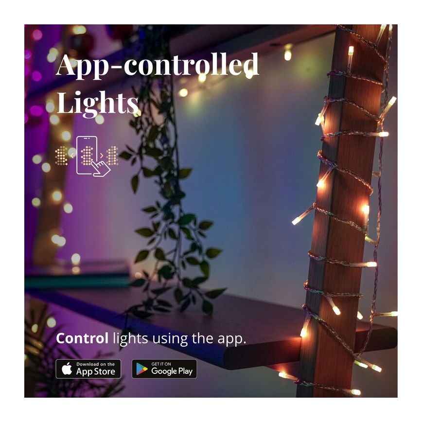 Twinkly - LED RGBW Dimmerabile per esterni Tenda natalizia ICICLE 190xLED 11,5m IP44 Wi-Fi