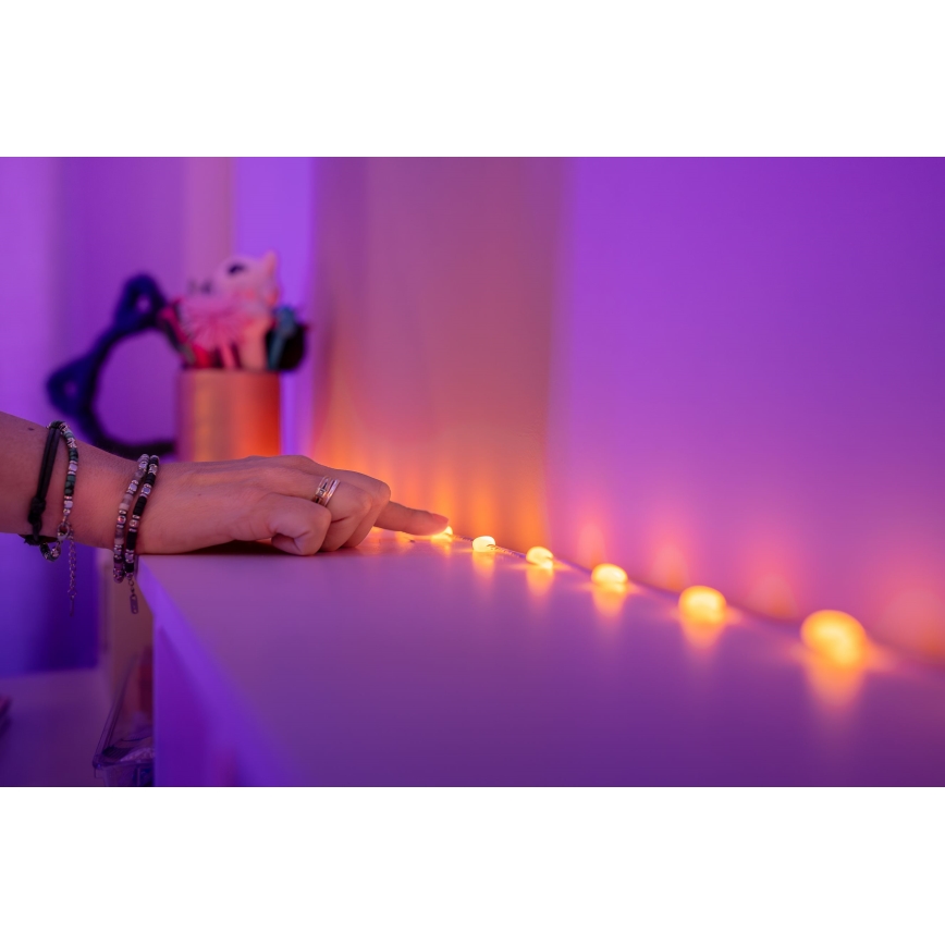 Twinkly - Catena luminosa LED RGB dimmerabile CANDIES 100 LED 8 m USB Wi-Fi