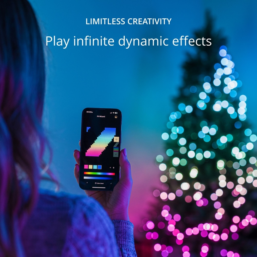 Twinkly - Dimmbare LED-RGB-Weihnachtslichterkette CANDIES 100xLED 8 m USB Wi-Fi