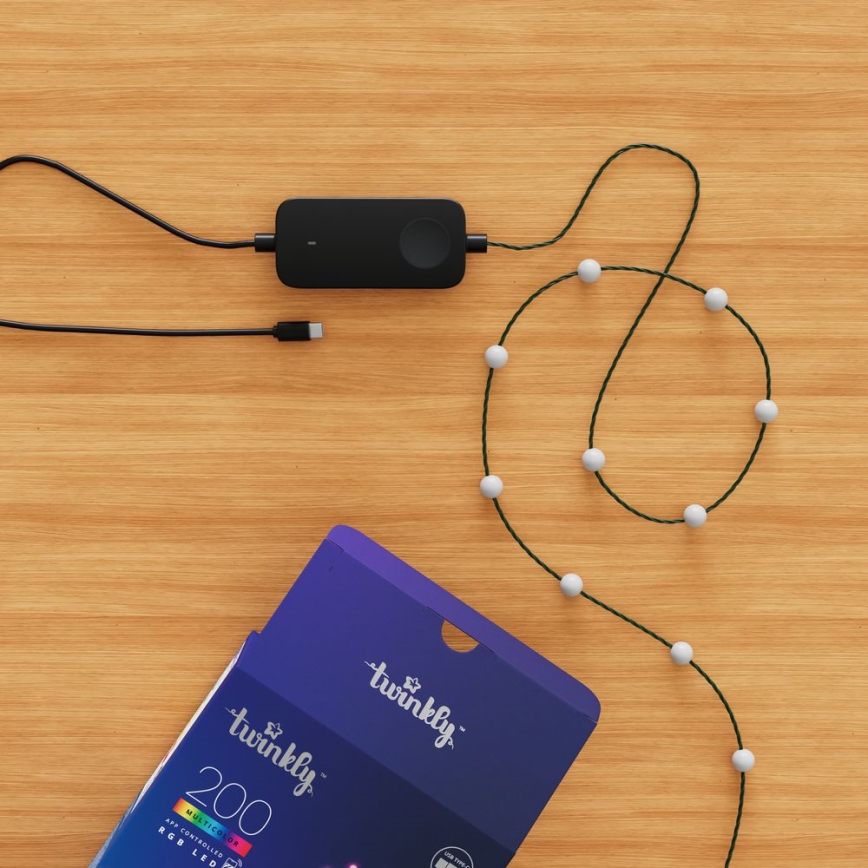Twinkly - Dimmbare LED-RGB-Weihnachtskette CANDIES 200xLED 14 m USB Wi-Fi
