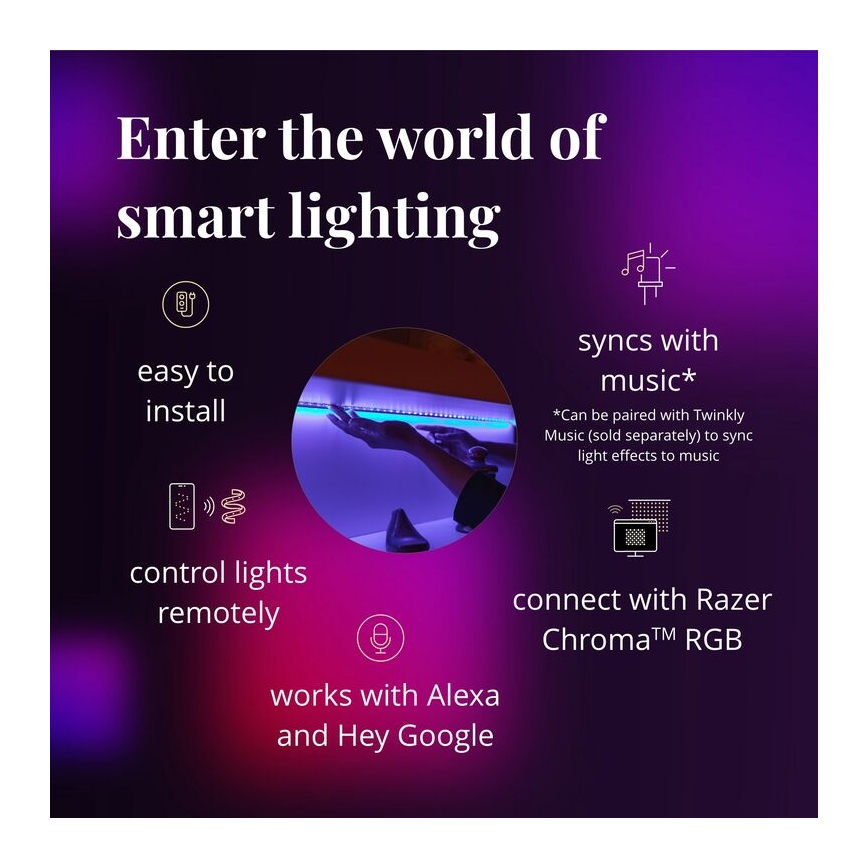 Twinkly - Ruban LED RGB à intensité variable LINE 100xLED 1,5 m Wi-Fi
