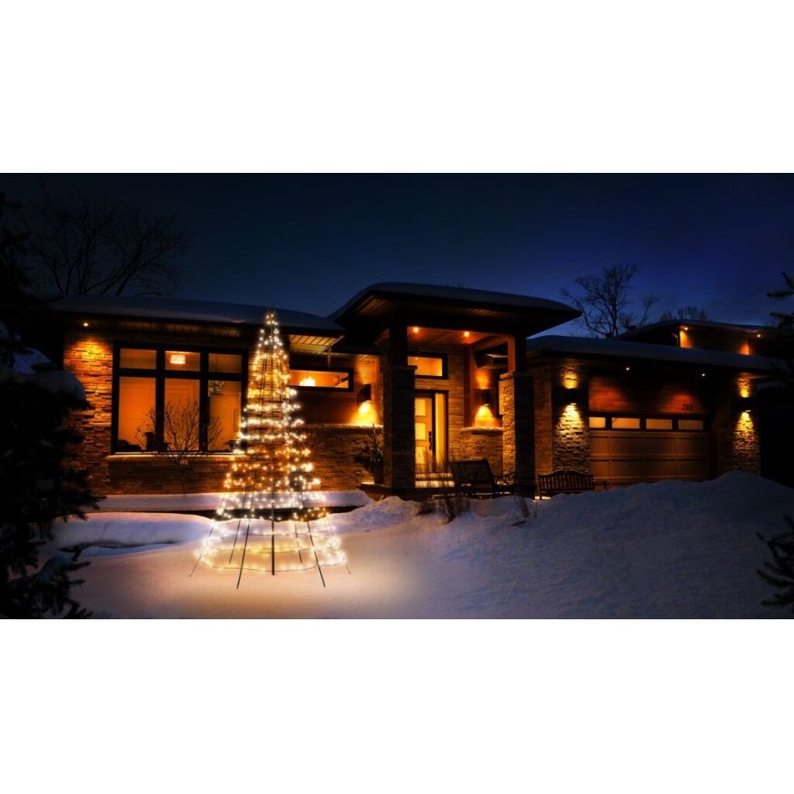 Twinkly TWP500SPP-BEU- Albero di Natale a LED RGBW per esterni 450xLED 3m IP44 Wi-Fi