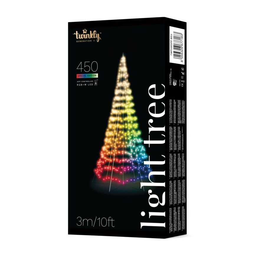 Twinkly - Dimmbarer LED-RGBW-Weihnachtsbaum für den Außenbereich LIGHT TREE 450xLED 3m IP44 Wi-Fi