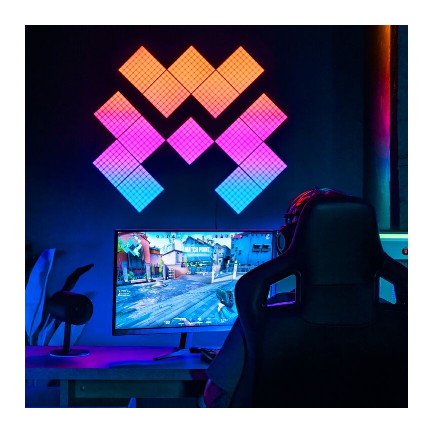 Twinkly - Dimmbares LED-RGB-Panel SQUARES 64xLED 16x16 cm Wi-Fi