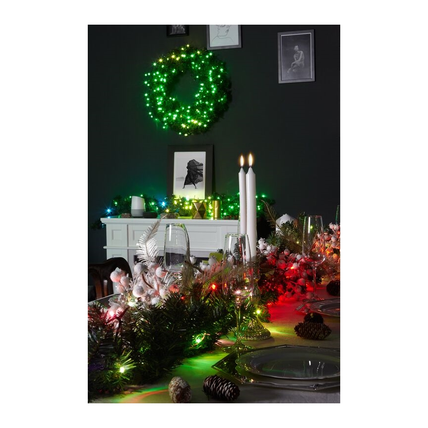 Twinkly - LED RGB Dimmerabile Ghirlanda di Natale PRE-LIT WREATH 50xLED diametro 61cm Wi-Fi