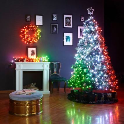 Twinkly - Dimmbarer LED-RGB-Weihnachtskranz PRE-LIT WREATH 50xLED d 61cm Wi-Fi