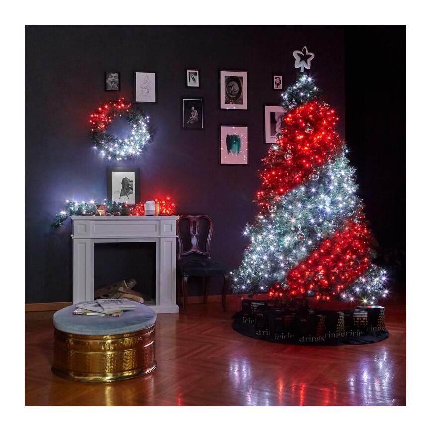 Twinkly - Dimmbarer LED-RGB-Weihnachtskranz PRE-LIT WREATH 50xLED d 61cm Wi-Fi