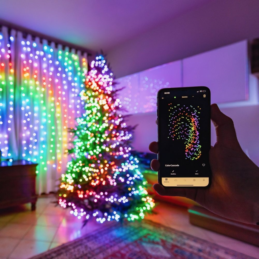Twinkly - Dimmbare LED-RGB-Weihnachtslichterkette für den Außenbereich STRINGS 100xLED 11,5m IP44 Wi-Fi