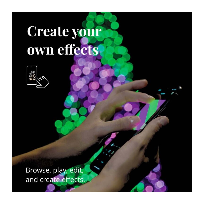 Twinkly - Dimmbare LED-RGB-Weihnachtslichterkette für den Außenbereich STRINGS 100xLED 11,5m IP44 Wi-Fi