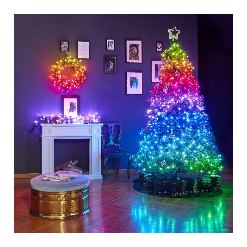 Twinkly - Dimmbare LED-RGB-Weihnachtslicherkette für den Außenbereich STRINGS 250xLED 23,5m IP44 Wi-Fi