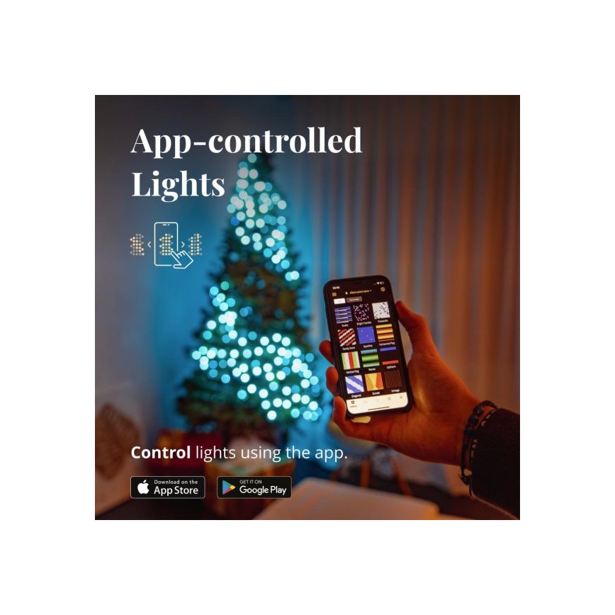 Twinkly - Dimmbare LED-RGBW-Weihnachtskette für den Außenbereich STRINGS 250xLED 23,5m IP44 Wi-Fi