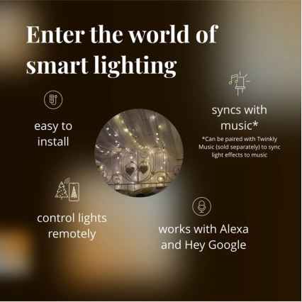 Twinkly - LED Dimmerabile per esterni strisce natalizie STRINGS 400xLED 35,5m IP44 Wi-Fi
