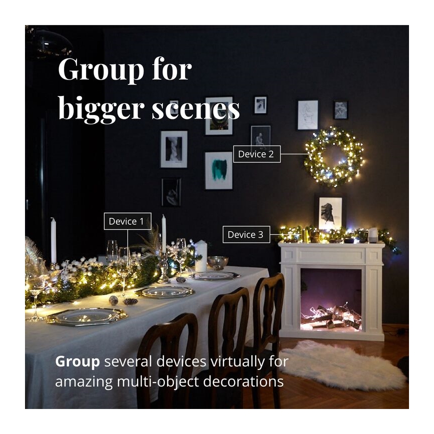 Twinkly - Dimmbare LED-Weihnachtslichterkette für den Außenbereich  STRINGS 400xLED 35,5m IP44 Wi-Fi