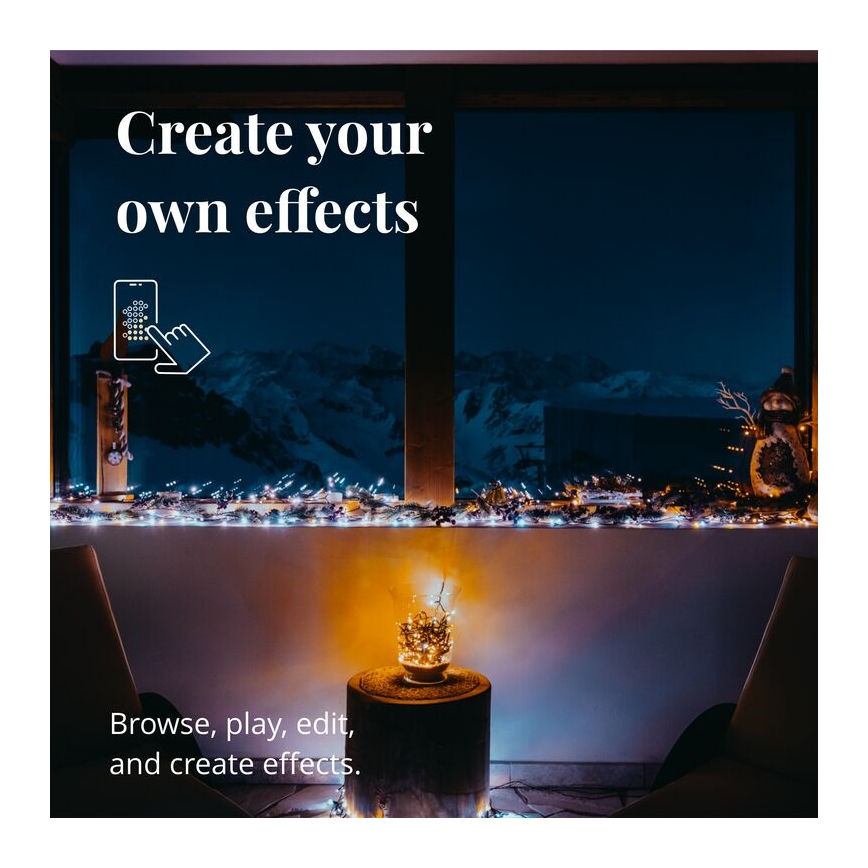 Twinkly - Dimmbare LED-Weihnachtslichterkette für den Außenbereich  STRINGS 400xLED 35,5m IP44 Wi-Fi