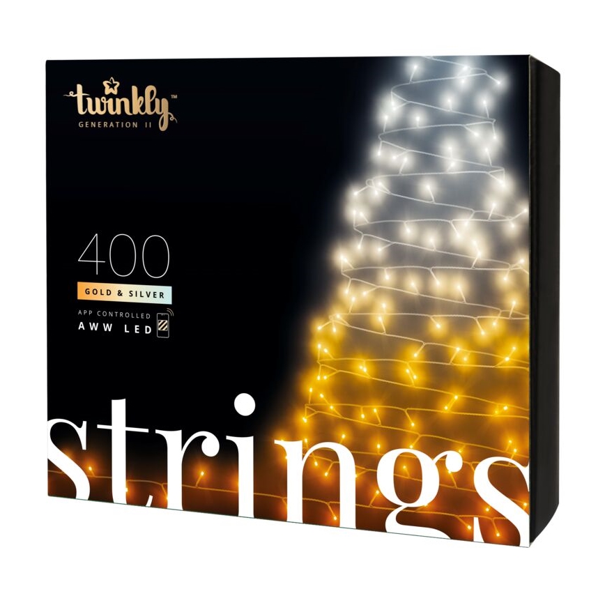 Twinkly - Dimmbare LED-Weihnachtslichterkette für den Außenbereich  STRINGS 400xLED 35,5m IP44 Wi-Fi
