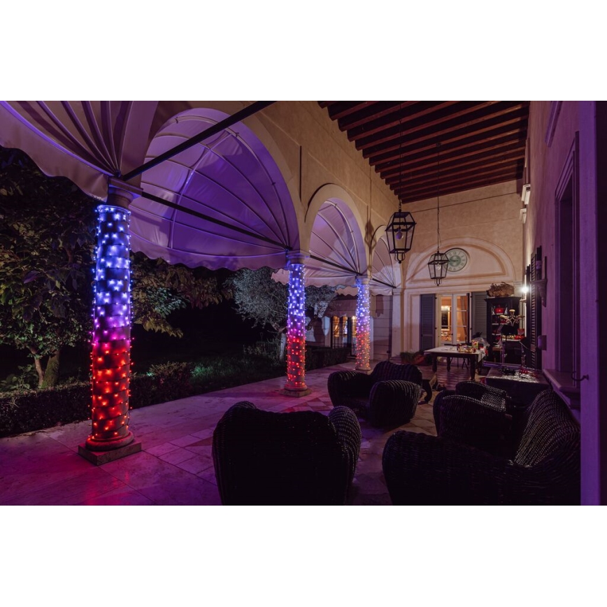 Twinkly - Dimmbare LED-RGB-Weihnachtslicherkette für den Außenbereich  Weihnachtskette STRINGS 600xLED 51,5m IP44 Wi-Fi