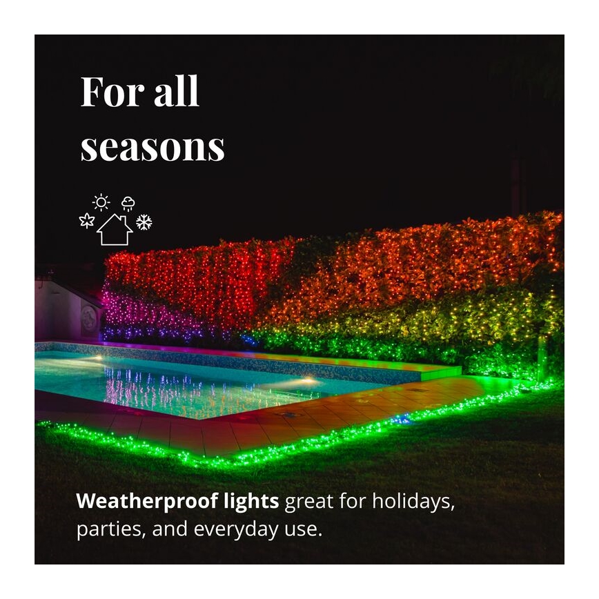 Twinkly - Dimmbare LED-RGB-Weihnachtslicherkette für den Außenbereich  Weihnachtskette STRINGS 600xLED 51,5m IP44 Wi-Fi