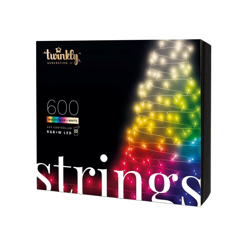 Twinkly - Dimmbare LED-RGB-Weihnachtslicherkette für den Außenbereich  Weihnachtskette STRINGS 600xLED 51,5m IP44 Wi-Fi
