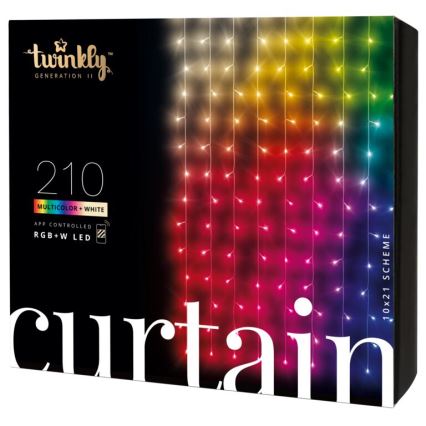Twinkly - LED RGBW dimmbare Außen-Weihnachtsvorhang CURTAIN 210xLED 6,1m IP44 Wi-Fi