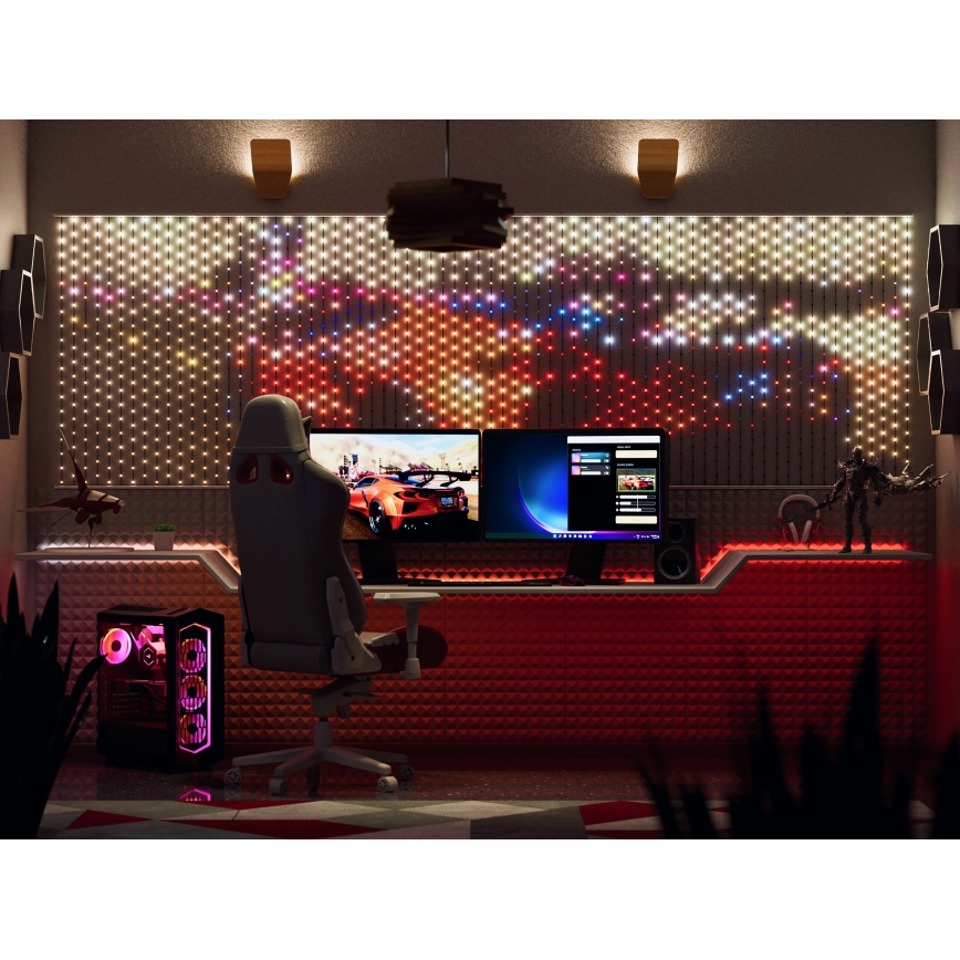 Twinkly - Dimmbarer LED-RGB-Weihnachtslichtervorhang MATRIX 480xLED 1x1 m Wi-Fi