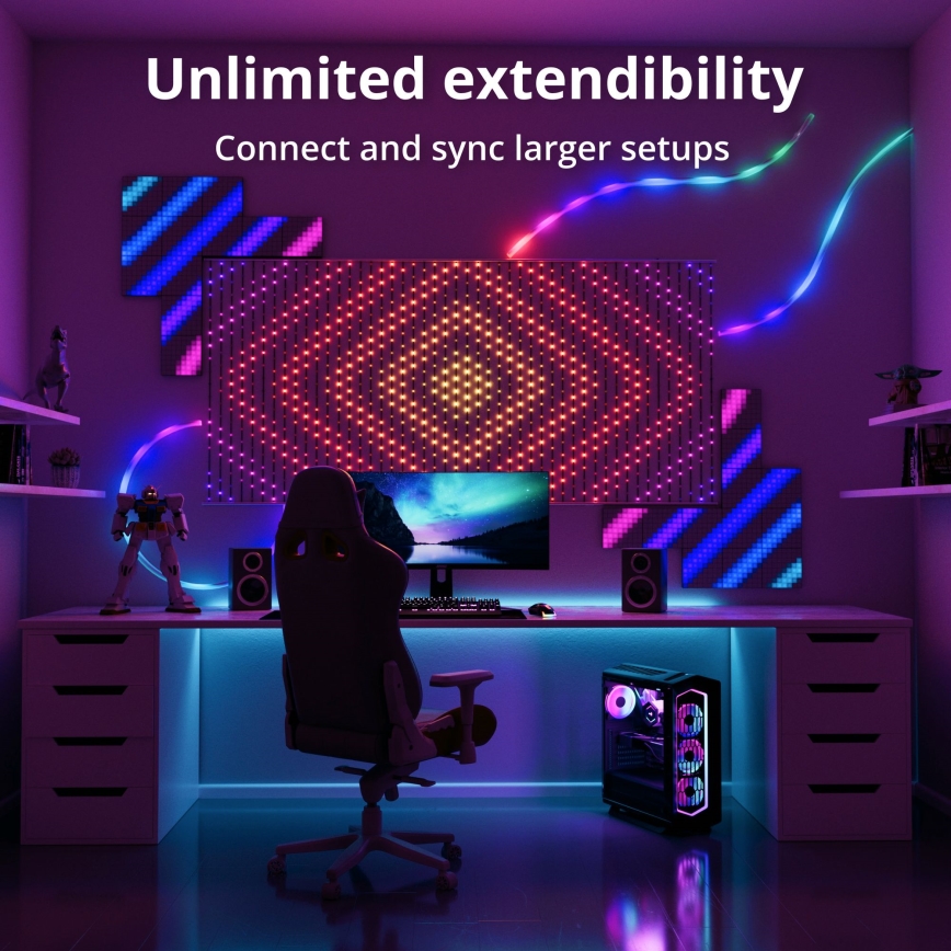 Twinkly - Dimmbarer LED-RGB-Weihnachtslichtervorhang MATRIX 480xLED 1x1 m Wi-Fi