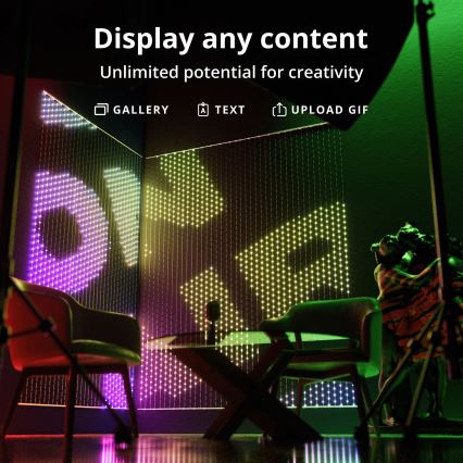 Twinkly - Dimmbarer LED-RGB-Weihnachtslichtervorhang MATRIX 480xLED 1x1 m Wi-Fi