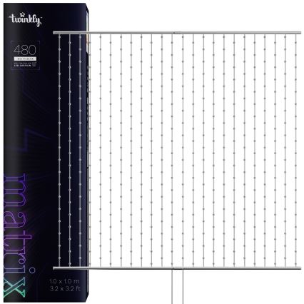 Twinkly - Dimmbarer LED-RGB-Weihnachtslichtervorhang MATRIX 480xLED 1x1 m Wi-Fi