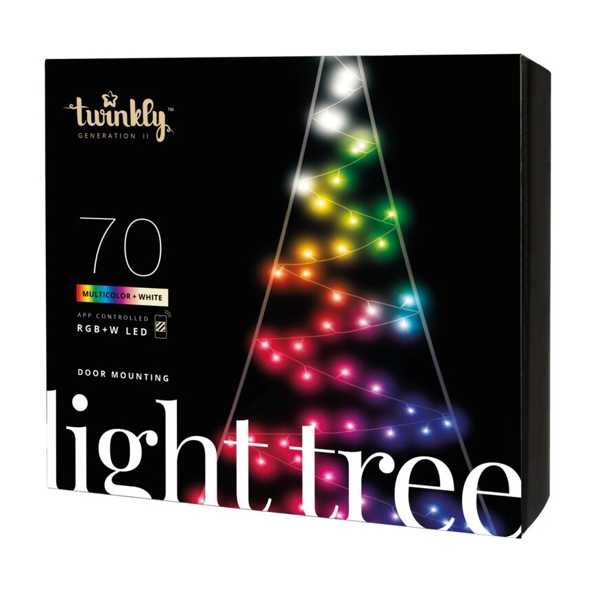 Twinkly TWWT050SPP-BEU - Albero di Natale a LED RGBW per esterni 70xLED IP44 Wi-Fi