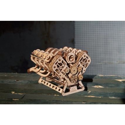 Ugears - 3D mechanisches Holzpuzzle V8-Motor