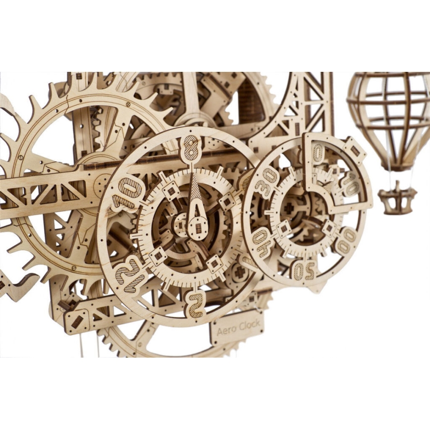 Ugears - Puzzle 3D mécanique en bois Horloge murale Aero