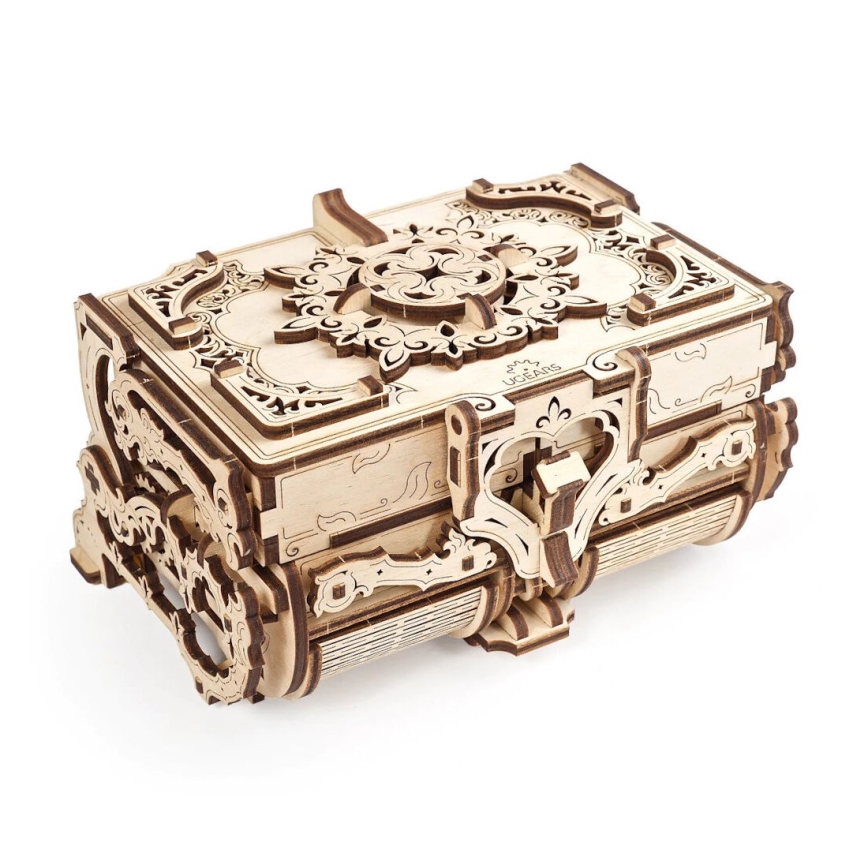 Ugears - Puzzle mécanique 3D en bois Boîte à bijoux ancienne