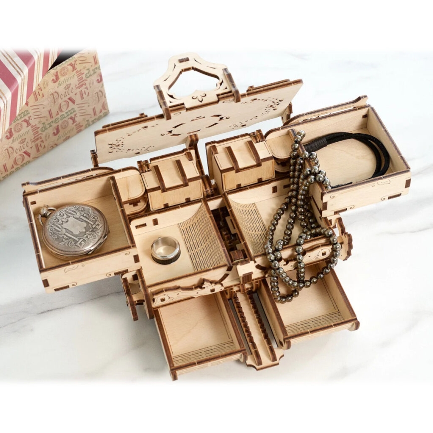 Ugears - Puzzle mécanique 3D en bois Boîte à bijoux ancienne