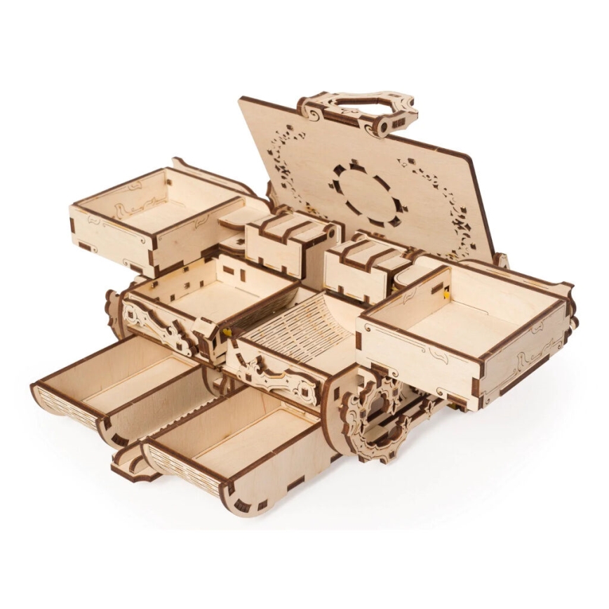 Ugears - Puzzle mécanique 3D en bois Boîte à bijoux ancienne