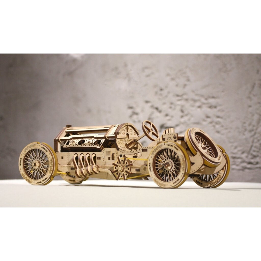 Ugears - Puzzle mécanique 3D en bois U9 Voiture Grand Prix