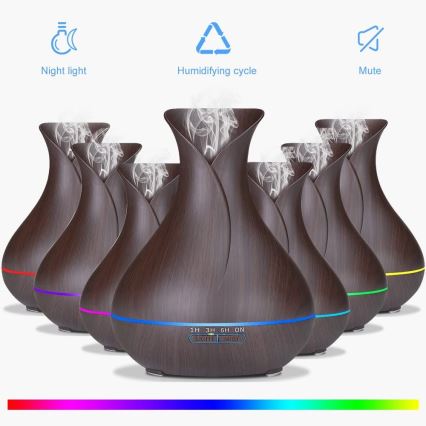 Umidificatore a LED RGB e ionizzatore d'aria 400 ml