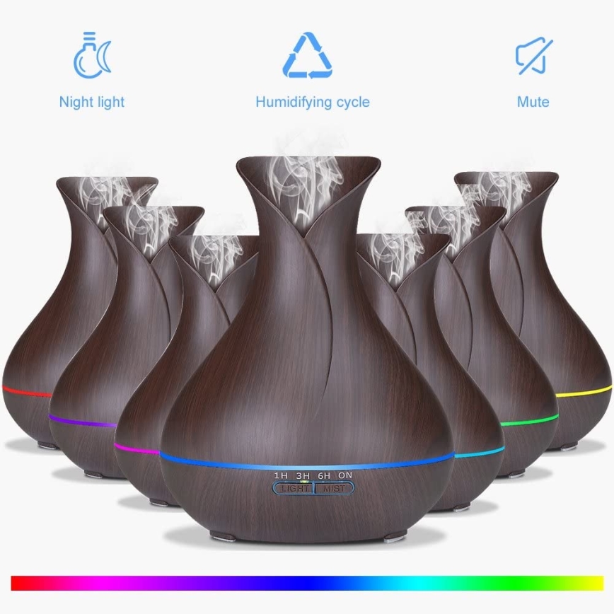 Umidificatore a LED RGB e ionizzatore d'aria 400 ml