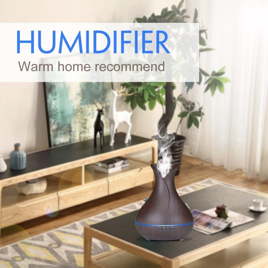 Umidificatore a LED RGB e ionizzatore d'aria 400 ml