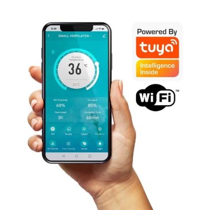 Unité de récupération de chaleur ambiante 12W Wi-Fi Tuya + télécommande