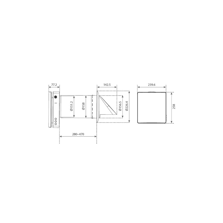 Unité de récupération de chaleur ambiante 12W Wi-Fi Tuya + télécommande