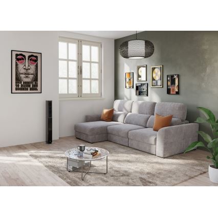 Universelles Eck-Schlafsofa für drei Personen mit Stauraum TRENTO Taupe