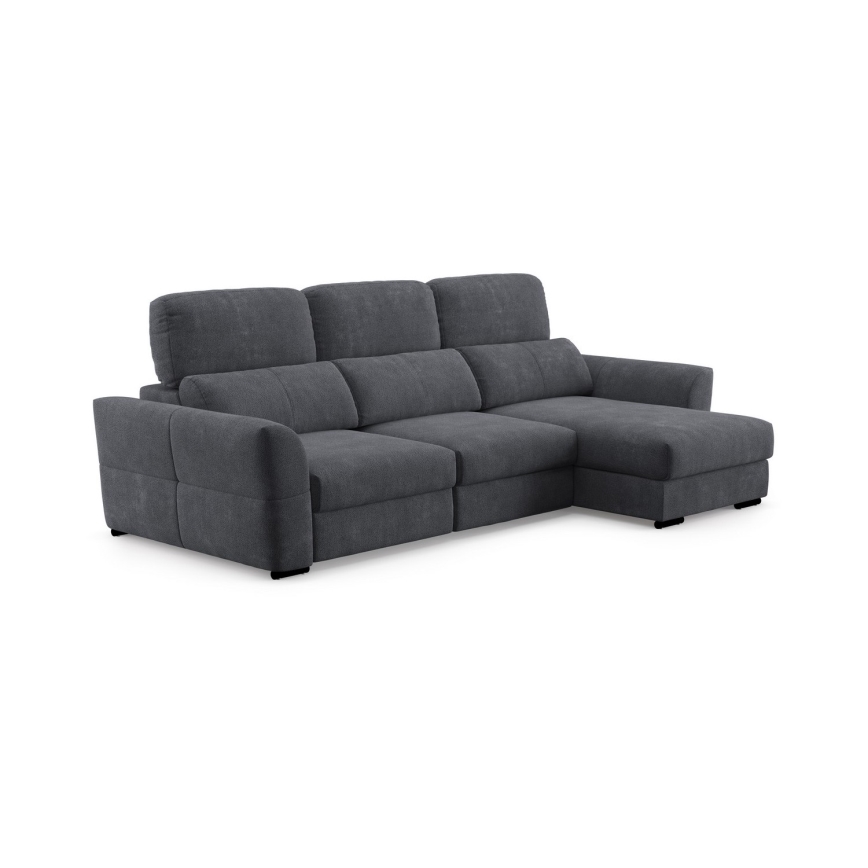 Universelles, ausziehbares 3‑Sitzer‑Ecksofa mit Stauraum TRENTO Anthrazit