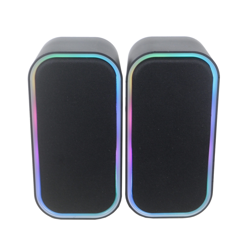 USB Haut-parleurs avec RGB rétroéclairage 2x3W/5V noir