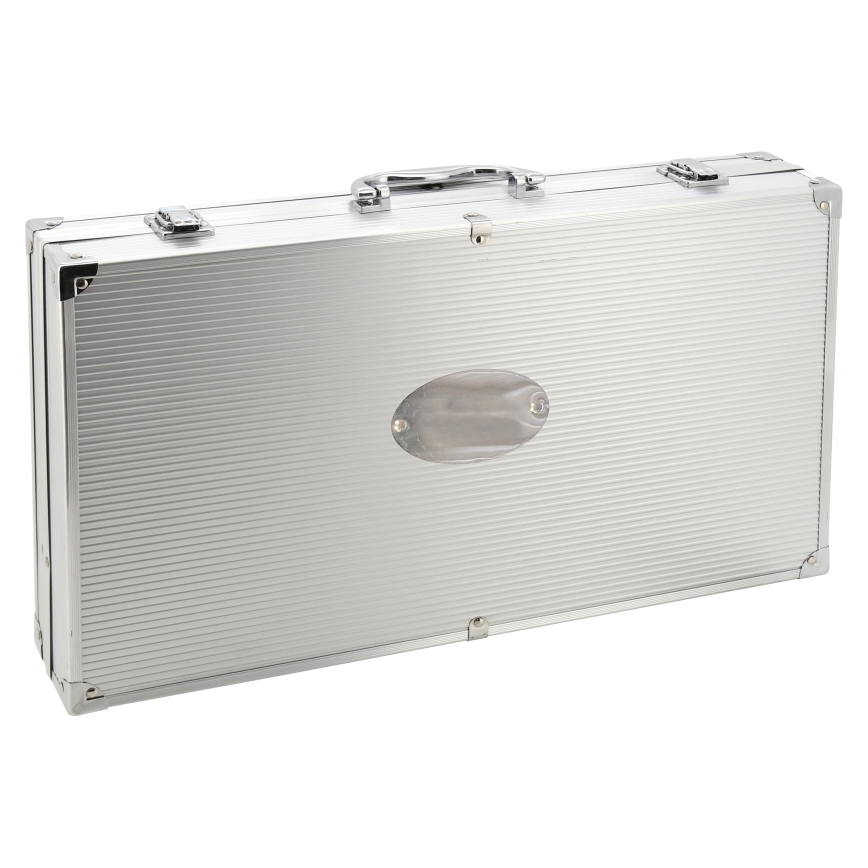 Utensili per grigliate in acciaio inox con valigetta 30 pz